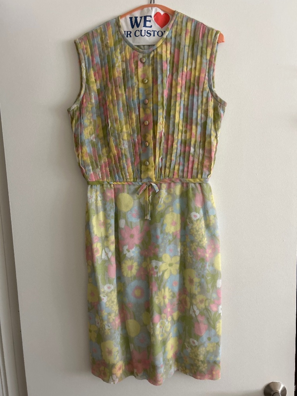 Unique pastel floral vintage dress